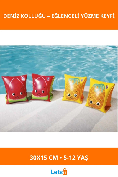 Letsii قفازات سباحة للأطفال بنقشة الفواكه من عمر 5 إلى 12 سنة بتصميم البطيخ و...