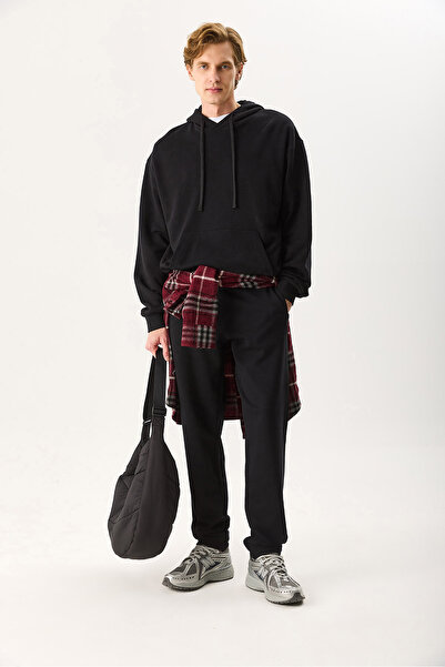 VENA Ανδρικό φούτερ με κουκούλα Basic Hoodie 100% βαμβάκι - Μαύρο