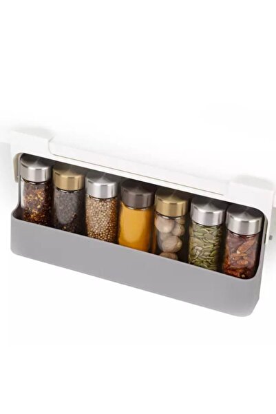 OEM Spice organizer rack with hiding system, 7 containers, white/grey, 13.5x32x6.5cm