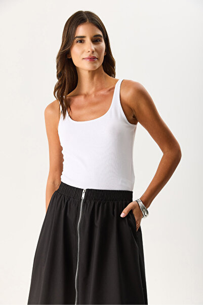 VENA Women's Marci Slim Fit Tank Top - White