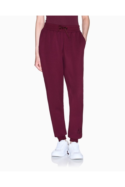 Armani Exchange Women's High Waisted Cotton Blend Casual Wear Burgundy Sweatpants Xw000828 Af13397-Ua343