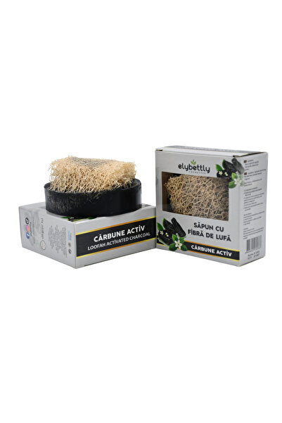 Elybettly Soap with Loofah Fibers and Activated Charcoal Exfoliating, Detoxif...