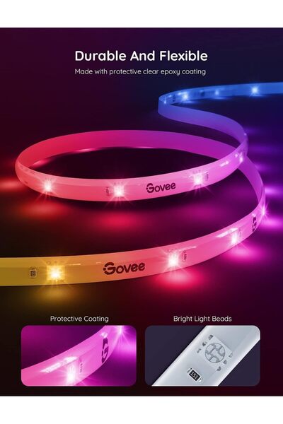 Govee RGBIC Alexa LED Strip Light, 5m Smart WiFi, App & Voice Control, Music Sync