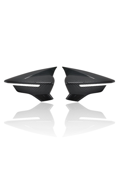Choice1 Carbon Fiber 2pcs Car Side Door Rear View Mirror Cover Cap Add on For...