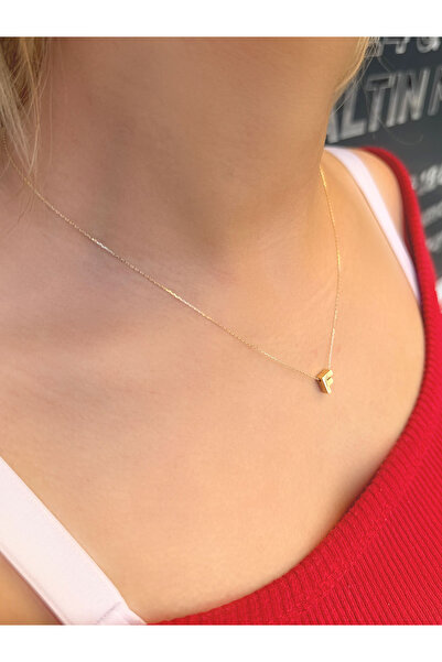 UZUNDAĞ KUYUMCULUK 14 Ayar Altın 3 Boyutlu F Harfli Kolye