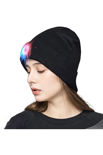 zola Unisex LED hat, USB, 3 lighting modes, 4 LEDs, 1 red LED and 1 blue LED, 200 mAh battery