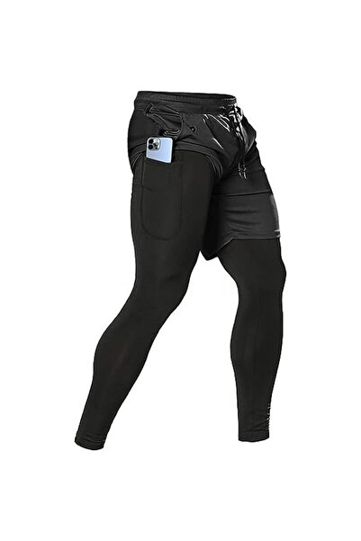 Choice بنطلون رياضي رجالي أسود مقاس XXXL (90-100 كجم) 2 في 1 للتدريب الرياضي ...