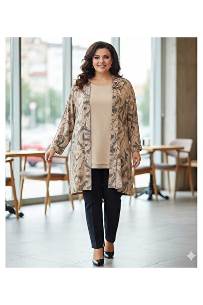 güncüoğlu Double Inner Bluse Sleeveless Printed Casual Bluse