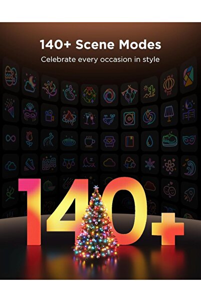 Govee Christmas Sparkle String Lights 66ft, RGBWIC, 250 Bullet-Head LEDs, App-Controlled