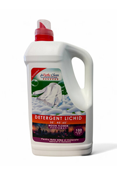 Turbo Clean Profesional Detergent lichid pentru rufe Moon Flower, 5L, 100 spă...