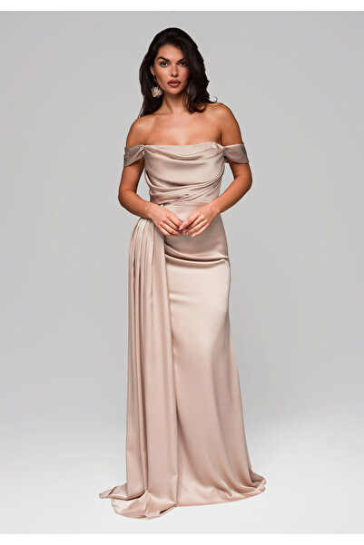 OMBRE Βραδινό φόρεμα LA-OM-DLR188 - χρυσό