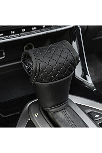 Choice3 Black 1pc Car Gear Shift Cover PU Leather Shift Lever Cover Gearbox S...