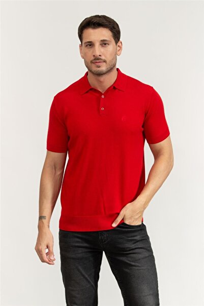 Karl Lagerfeld Erkek Polo Yaka Triko Kırmızı