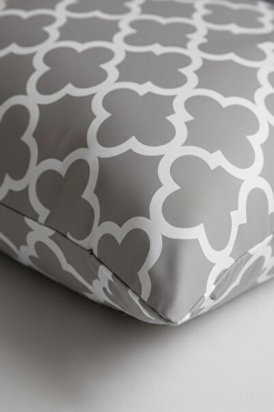 Perotti Honeycomb Gray Ranforce 100% Cotton Double Duvet Cover Set with Elastic Fitted Sheet