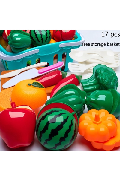 Choice7 17 PCS DIY Fruit Cutting Toys Vegetables Fruits And Vegetables Parent...