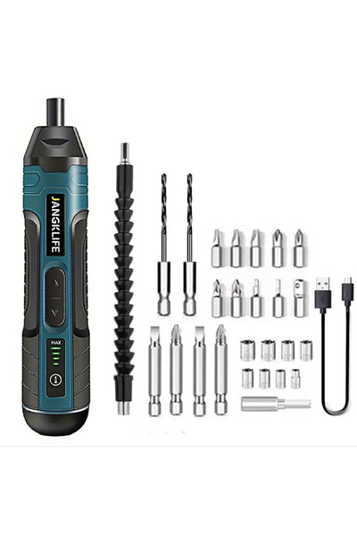 Choice1 B- 27 قطعة مفك براغي كهربائي لاسلكي قابل لإعادة الشحن من جانكليف، بطا...