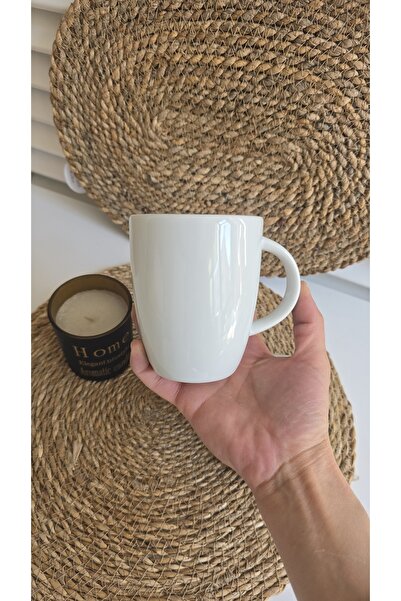 GULHANILE Porcelain White Mug Set of 4 250 ml Classic