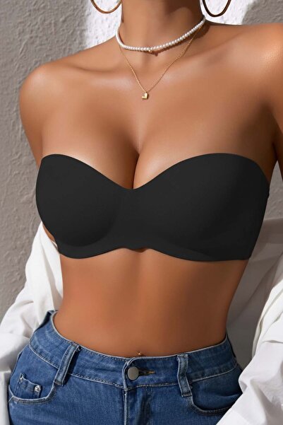 Merry See Stitch-Free Lightly Supported Shiny Laser Cut No-Show Invisible Bra Without Underwire