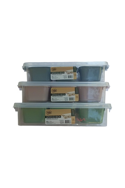 HOBBY LİFE Large Lockable 3-Compartment Deep Organizing Storage Box - 1.8 L