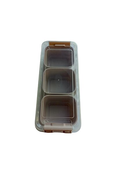 HOBBY LİFE Large Lockable 3-Compartment Deep Organizing Storage Box - 1.8 L