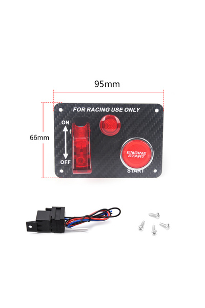 Choice3 2 in 1 True Carbon Fiber 12V Racing Car Ignition Switch Panel Engine ...