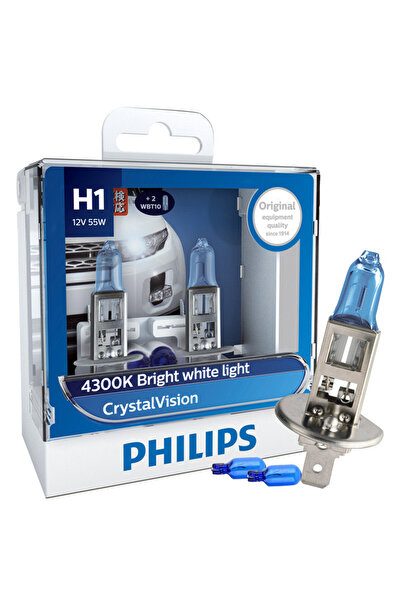Choice4 مصابيح أمامية هالوجينية للسيارة من فيليبس H1 4300K ​​عدد 2، مصابيح أم...