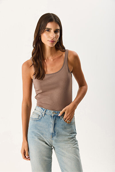 VENA Women's Marci Slim Fit Tank Top - Mink