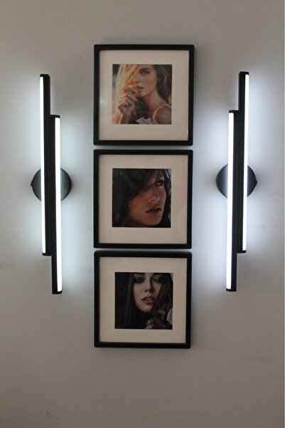 LİFE GLOBAL Kendinden Yapışkanlı Pilli Aplik Lamba ikiz led iki adet ikiz aplik