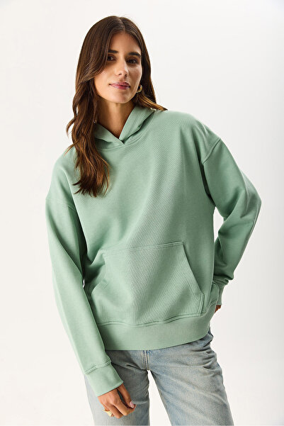 VENA Women's Hooded Basic Hoodie Sweatshirt 100% Cotton - Ada Tea