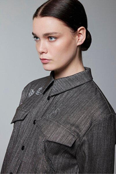 Zühre Patterned Pocket Detailed Brown Shirt G-0117