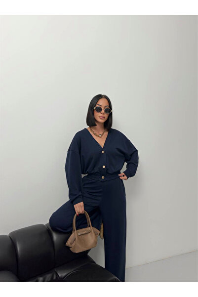 JOVVİN Three Button Cardigan Women's Suit