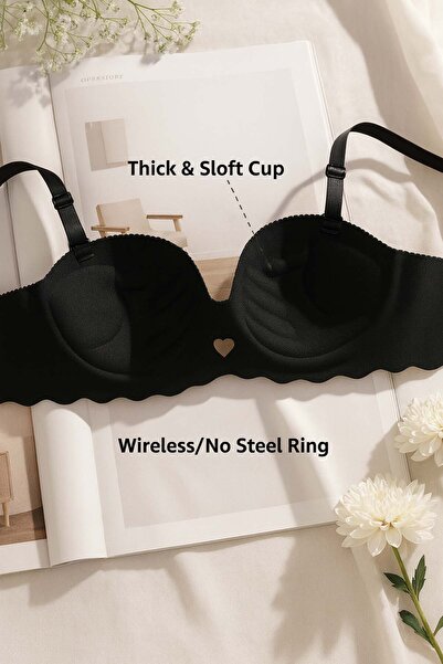 Merry See Dikişsiz Balensiz Hafif Destekli Kalp Detay Lazer Kesim İzbırakmaz Görünmez Sütyen