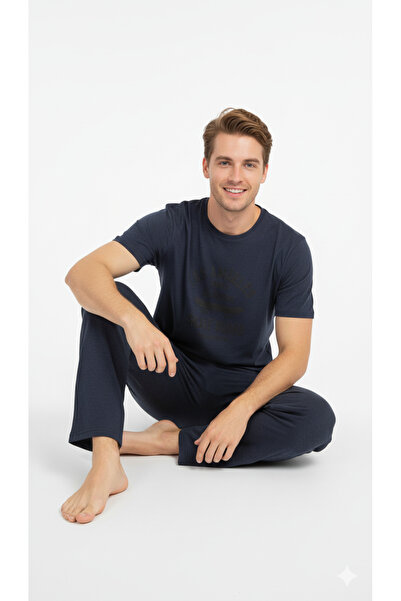 sleeproom طقم بيجامة رجالي كبير الحجم بطباعة لوسانجلز