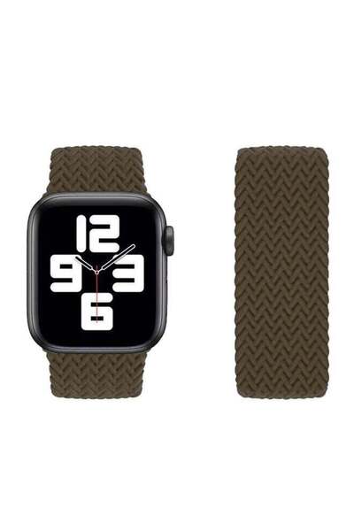 ineix Braided Solo Loop Stretchable Silicone Replacement Strap FOR APPLE WATCH SE