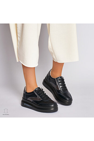 ANGEL BLUE Women's Casual Shoes Made of Leather Multicolor CRL0041 Black