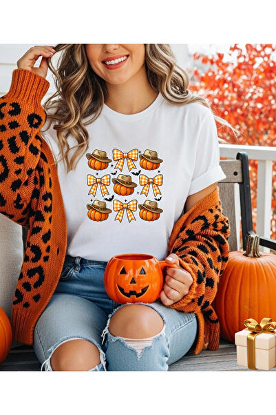 ASELİNDA Halloween Pumpkin Printed T-Shirt (Add 2 Items to Make a Combination)