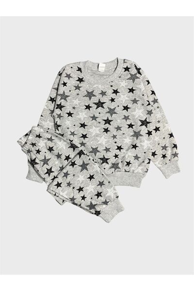 tusem butik homewear Boy's Cotton Star Patterned Long Sleeve Transitional Pajama Set