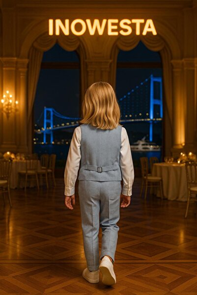 inowesta trend Boy's Vest Suit | Shirt-Vest-Bow Tie-Pants | 4'Piece Suit