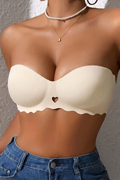 Merry See Stitch-Free Balensiz Lightweight Supported Heart Detail Laser Cut Non-Marking Invisible Bra