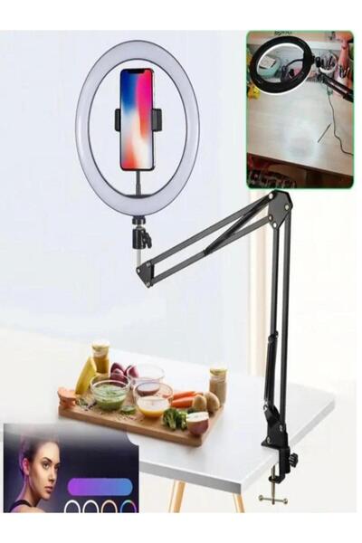 CAILON Ring Light Esnek Masaüstü Mengeneli Tiktoker Ring Light Led Selfie Yay...