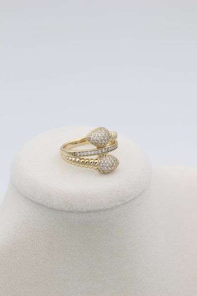 XUPING JEWELRY خاتم موديل على شكل ثعبان مرصع بأحجار الزركون من ستايل إنساي/شوبينغ للمجوهرات
