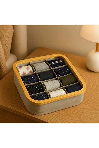 decorev Οργανωτής κάλτσων 9 τμημάτων με φυσικό πλαίσιο από μπαμπού – Συρταριέρα και οργανωτής ντουλαπιών BR-6704