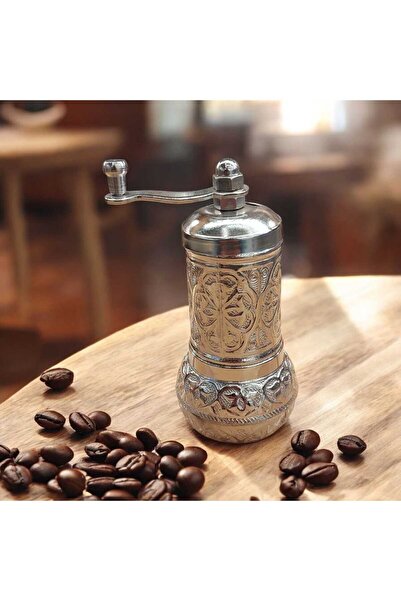 Bakır Center Stylishly Designed 11 cm Ottoman Motif Authentic Handmade Black Pepper Salt Rice Mill Mini Grinder