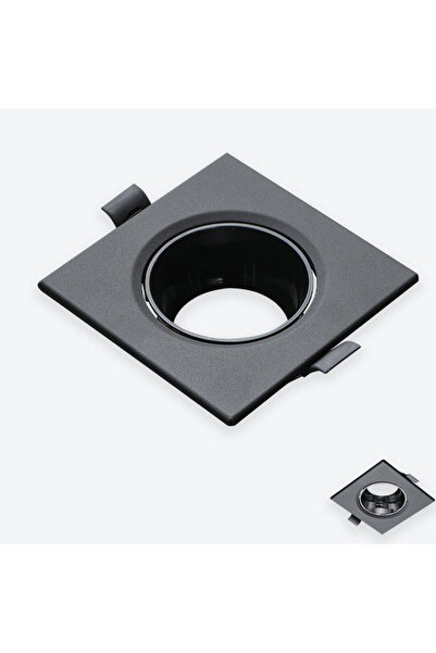 TM Single recessed square roof frame, black color with black reflector, 16cm x 16cm