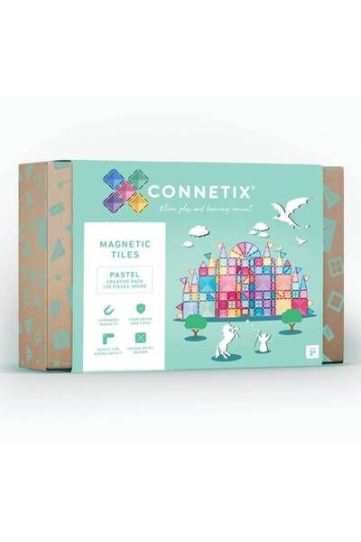 Connetix Μαγνητικό Σετ - Μαγνητικό σετ κατασκευών, 120 τεμάχια Pastel Creative