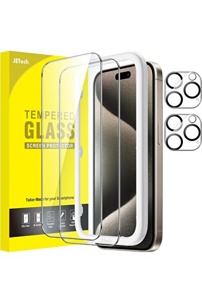 JETech واقي شاشة شفاف لهاتف iPhone 15 Pro Max مقاس 6.7 بوصة