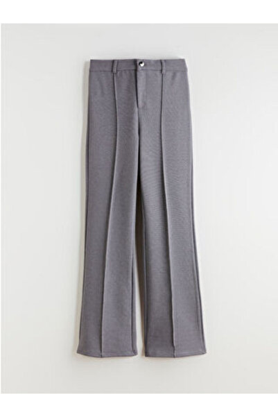 LC Waikiki Artı-Store Slim-Fit Women's Trousers with a Flared Hem and Stitchi...