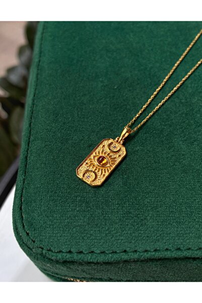 Miltonia Güneş, Ay ve Koruyucu Göz Gümüş Kolye