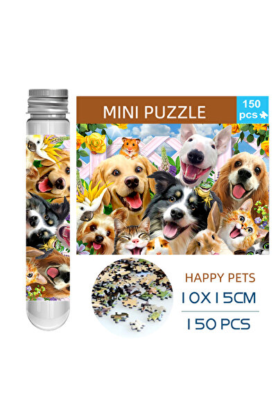 Choice 150 قطعة من ألغاز الصور المقطوعة على شكل أنبوب اختبار صغير للحيوانات ا...