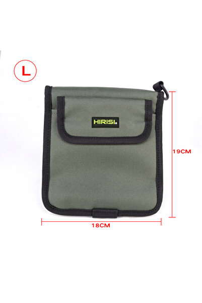 HIRISI حقيبة أدوات الصيد على شكل حرف L، حقيبة تخزين ملحقات صيد سمك الشبوط، مح...